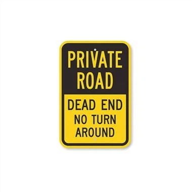 Opozorilni znak za slepo ulico zasebne ceste